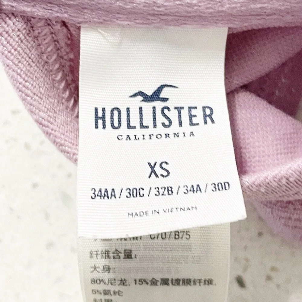 Hollister Pink Metallic Bralette Bikini Top XS
